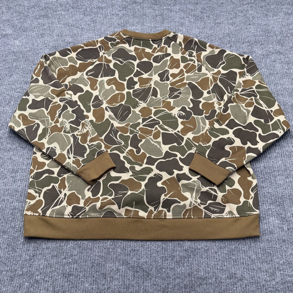Cabela's Sweatshirt Mens 3XL Multicolor Camo Fleece Crewneck Pullover Hunting - Picture 6 of 10